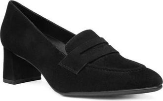 Ara Ambrosia Pointed Toe Penny Loafer Pump in Black at Nordstrom, Size 10.5