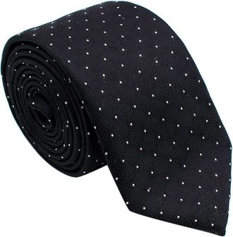 Balmain Black Silk Polka-dot Tie