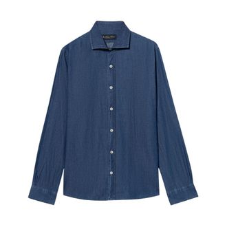 Brooks Brothers Slim Fit Denim Overhemd met Spreidkraag - Heren - Spijkeroverhemden - Blauw - L - Denim - Overhemden