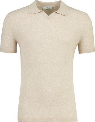 Thomas Maine Korte mouw polo Thomas Maine beige regular fit