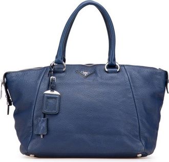 Prada Blue Handbag Tote Bag (Pre-Owned)