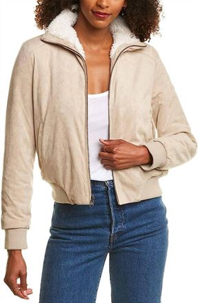 cupcakes and cashmere Kendal Reversible Bomber Jacket In Cafe Au Lait