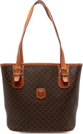 Celine Borsa tote Macadam in tela cerata 1995 - Marrone