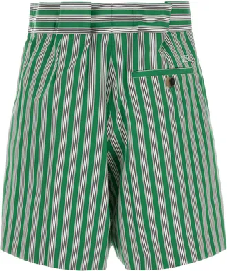 Loewe Striped Poplin Bermudas - Green