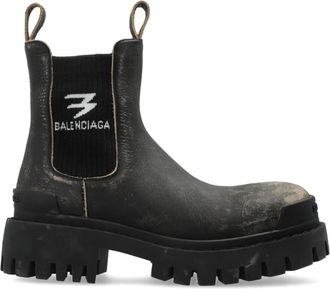 Balenciaga Chelsea Boots, female, Brown, Size: 11 US Strike Chelsea Boot