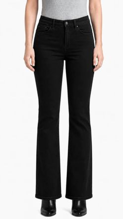 1822 Denim Mid Rise Petite Better Butter Slim Boot Jeans In Black