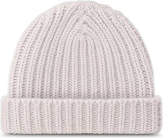 Warm-Me Cashmere Gebreide Muts - Heren - Hoeden - Grijs - ONE Size - Kasjmier - Accessoires