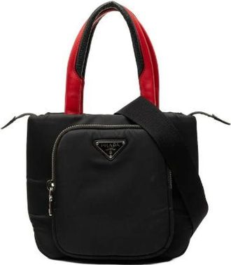 Prada Pre-owned Handbags, female, Black, Size: ONE SIZE Pre-owned Cargo Small Nylon 2way Bag