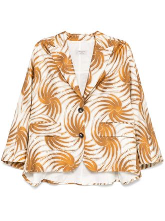 Alberto Biani graphic-print blazer - Neutrals