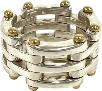 Tiffany & Co. Gold Silver Yellow Gold (18K) Silver 925 Band Ring (Pre-Owned)