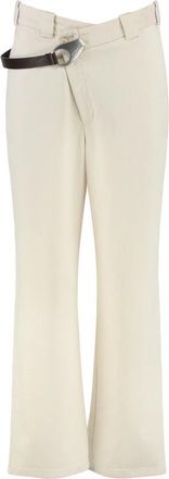 Pinko Paint Broeken - Dames - Straight fit broeken - Beige - M - Katoen - Broeken