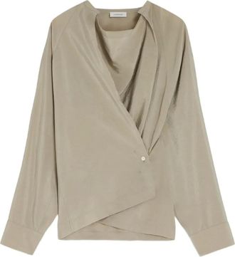 Christophe Lemaire Blusa drappeggiata - Toni neutri