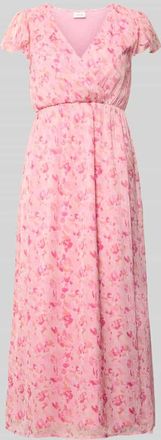 Vila Midikleid im Allover-Look Modell EMMA in Pink, Gr&ouml;&szlig;e 34