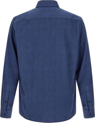 Brunello Cucinelli Mens Blue Cotton Blouse