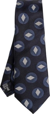 Giorgio Armani Accessoires, Heren, Blauw, ONE Size, Zijde Das