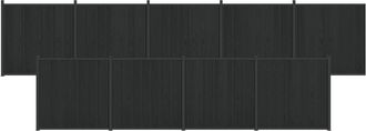 vidaXL Panel De Valla 9 Uds. 1580 X 186,5 Cm Wpc Y Aluminio Negro Vidaxl