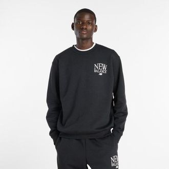 New Balance Uomo Reimagined Fleece Crew in Nero, Poly Fleece, Taglia XL