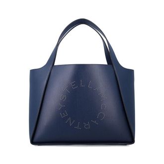 Stella McCartney Stella Mccartney Perforated Logo Tote Navy Polyamide