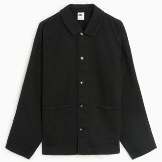 Nike Mens Plain Black Overshirt Cotton - Size Medium