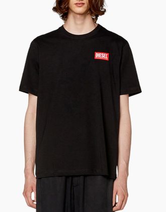 Diesel Mens DIESEL Mens T Shirts Short Sleeve T Just Nlabel Crew Neck Soft Cotton Summer Tee - Black - Size: 36