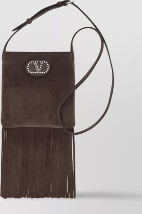 Valentino Garavani fringed suede leather shoulder bag
