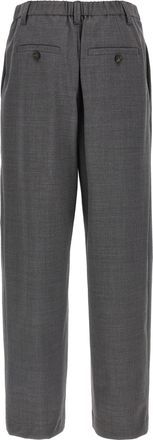 Brunello Cucinelli Womens Gray Virgin Wool Casual Pants