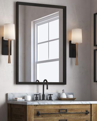 Crystorama Trenton 1-Light Aged Brass and Black Wall Sconce
