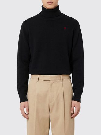 Ami Merino Wool Turtleneck Sweater with Logo