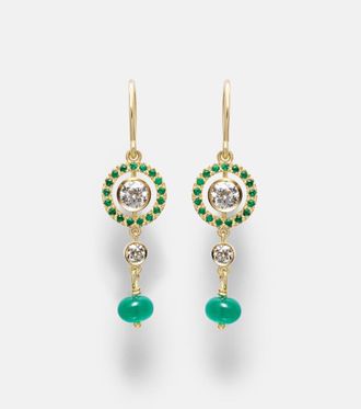 Ileana Makri Orbit 18kt gold drop earrings with gemstones