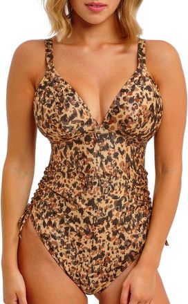 Freya Womens Arizona Wave Non Wired Swimsuit - Brown Polyamide - Size 38FF
