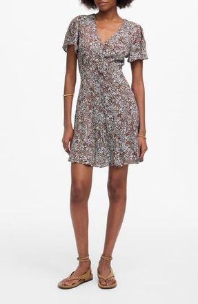 Madewell Floral Button-Up Mini Sundress in Adelaide Floral Henn at Nordstrom Rack, Size 6