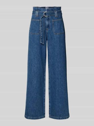 Jake*s Casual Jeans mit aufgesetzten Taschen und G&uuml;rtel in Jeansblau, Gr&ouml;&szlig;e 34