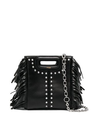 Maje Borsa a spalla M con frange - Nero