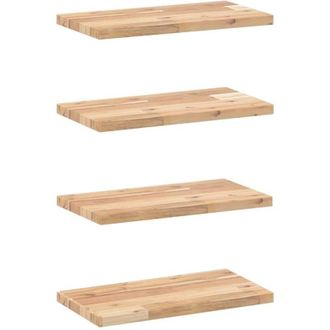 vidaXL Estantes Flotantes 4 Uds Madera Acacia Sin Tratar 60x20x2 Cm Vidaxl