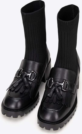 Wittchen Dames Leren Chelsea Boots met Gesp Zwart Natuurlijk Leer