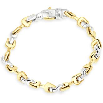 Pompeii3 Mens Designed Bolt 14k Gold (51g) or Platinum (95g) 7mm Link Bracelet 8.5