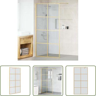 vidaXL vidaXL Parete doccia in vetro temperato - Parete Doccia Walk-in Oro 100 x 195 cm vetro temperato