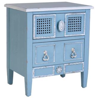 Wanderlust Deco Mesita de noche de madera lacada 46x32x52h cm azul