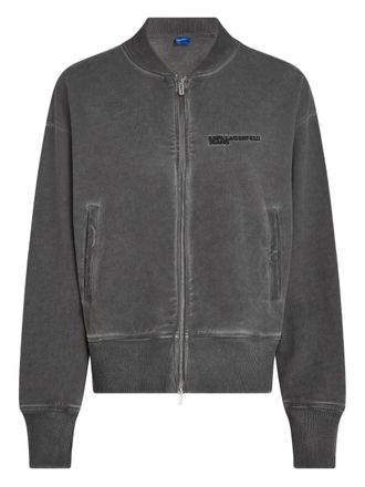 Karl Lagerfeld washed zip-up sweatshirt - Grey
