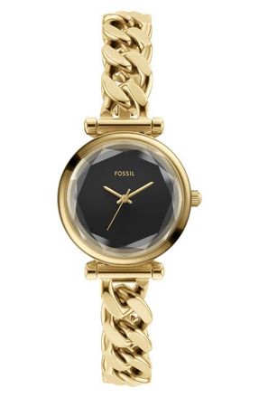 Fossil Carlie Mini Bracelet Watch, 28mm in Gold Black at Nordstrom