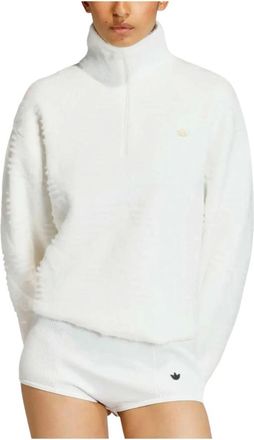 adidas Knitted Half-Zip Jumper - female - Adidas - Long Sleeve Training Tops - White - L - Sport