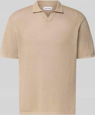 Jack & Jones Jack & Jones Strickshirt mit Baumwoll-Anteil Modell JERRY in Sand, Gr&ouml;&szlig;e XXL