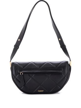 Burberry Olympia Flap Bag Quilted Leather Small shoulder bag - Zwart