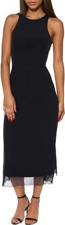 Bebe Power Mesh A-Line Maxi Dress