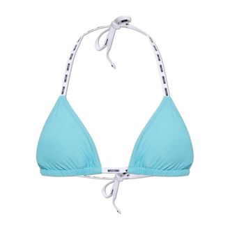 Moschino Triangle Bikini Top - female - Moschino - Bikinis - Blue - XL - Swimwear