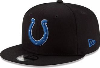 New Era NFL Indianapolis Colts 9FIFTY Black Blue Adjustable Snapback Hat Cap One Size Fits All - One Size