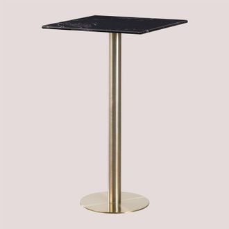 Sklum Sklum - Tavolo Alto Quadrato da Bar in Marmo (60x60 cm) Cosmopolitan Oro champagne