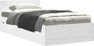 vidaXL Estructura De Cama Con Caj&oacute;n 2 Uds. Blanco Madera De Ingenier&iacute;a Vidaxl