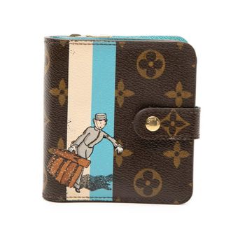 Louis Vuitton Blue Brown Monogram Pvc Leather Wallet (Bi-Fold) (Pre-Owned)