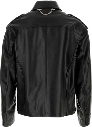 Alexander McQueen Alexander Mcqueen Mens Black Leather Jacket - Size EU 48 (Mens)